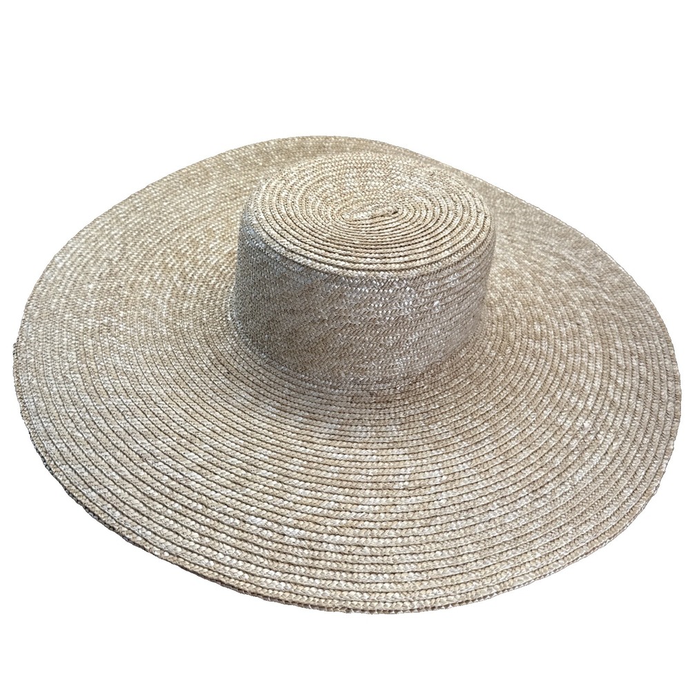 Lack of Color Spencer Straw Boater Hat Size Lg 59cm Wide Tan Beachy Oversized - Picture 1 of 9